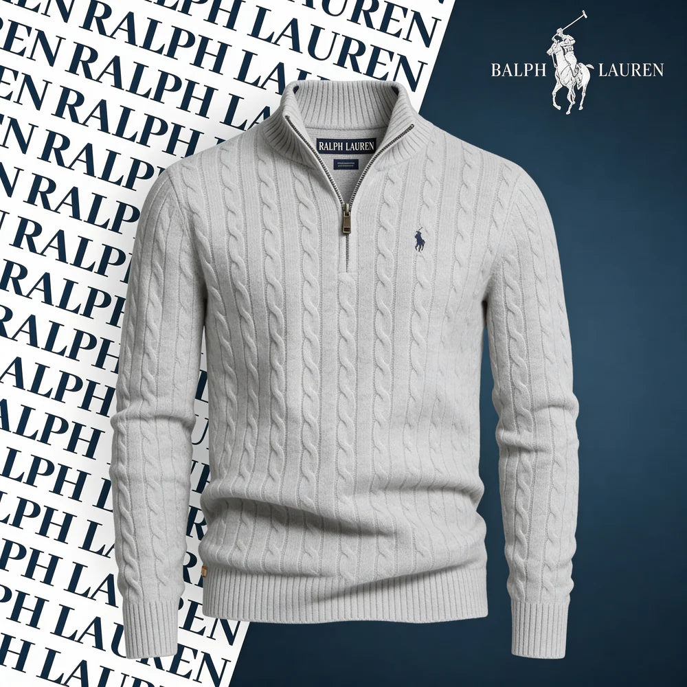 R&L CABLE-KNIT ZIP SWEATER SET