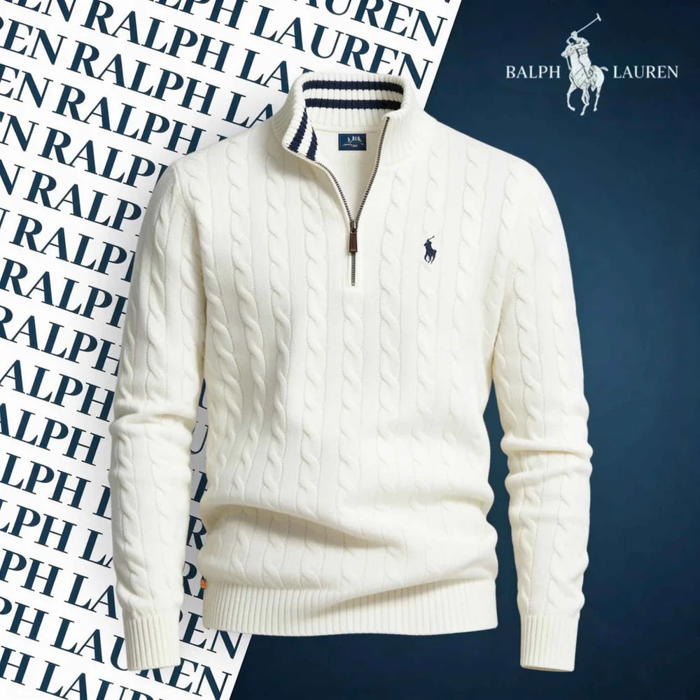 R&L CABLE-KNIT ZIP SWEATER SET