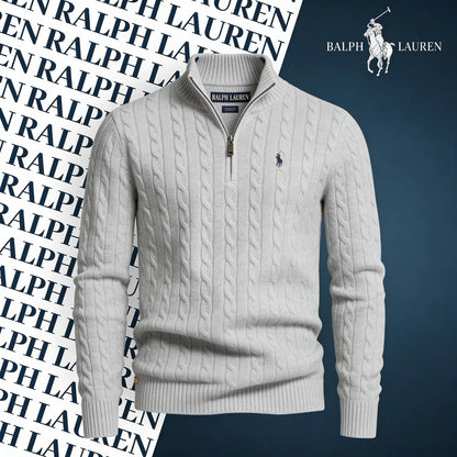 R&L CABLE-KNIT ZIP SWEATER SET
