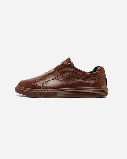 Brown Cow Leather Laceless Sneaker