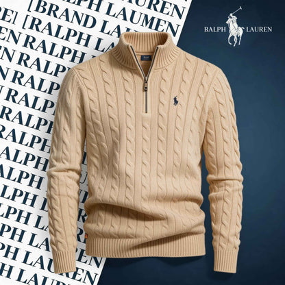R&L CABLE-KNIT ZIP SWEATER SET
