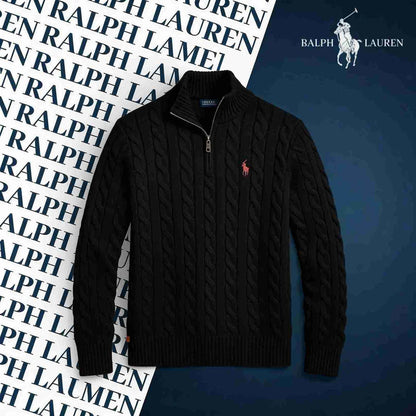 R&L CABLE-KNIT ZIP SWEATER SET