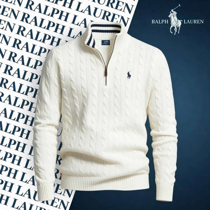 R&L CABLE-KNIT ZIP SWEATER SET